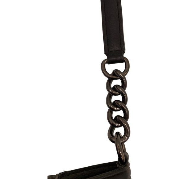 SIMPLY Vera VERA WANG charcoal silver hobo bag chain strap purse handbag - Picture 5 of 9